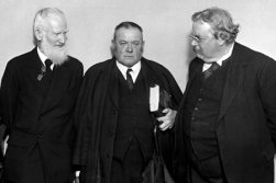 George Bernard Shaw and G.K. Chesterton with Belloc (centre)